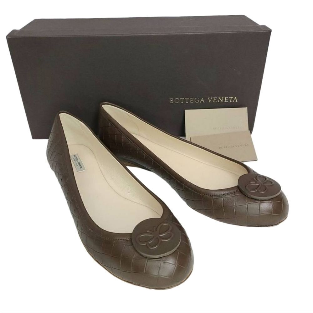 Bottega Veneta Brown Quilted Leather Flats Size 38 – Unused with Box - Picture 10 of 12